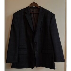 Lauren Ralph Lauren Men's Black Tweed 100%Wool Sport Coat Blazer Jacket Size 52R